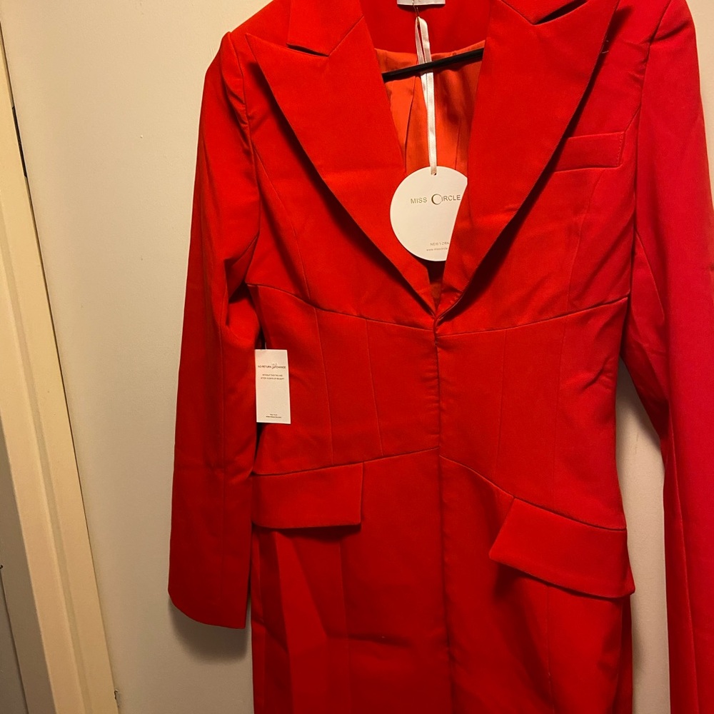 Miss Circle Red Blazer-Style Mini Dress